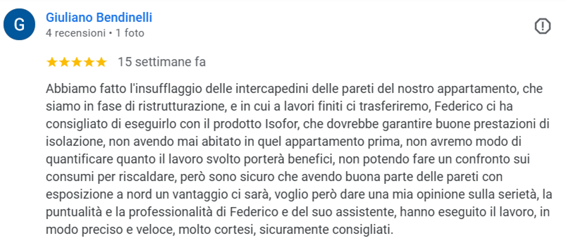 testimonianza 2 isofor recensione coibentare casa