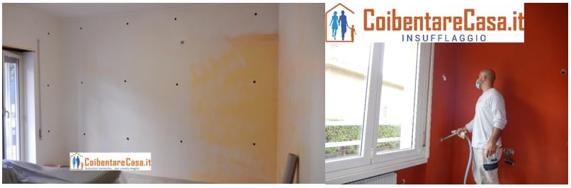 insufflaggio pareti e foratura della parete interna