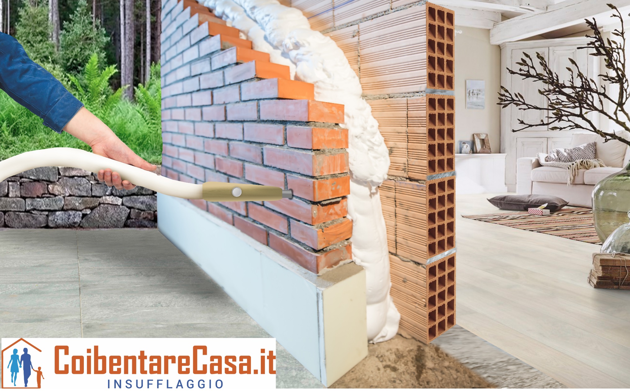 Insufflaggio termico parete: coibentazione casa per Bonus Casa 50% e 36%. Risparmio energetico e comfort abitativo garantiti!